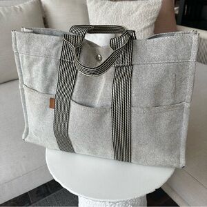 Hermès Toile Fourre-Tout MM 16.5x11.5x4"